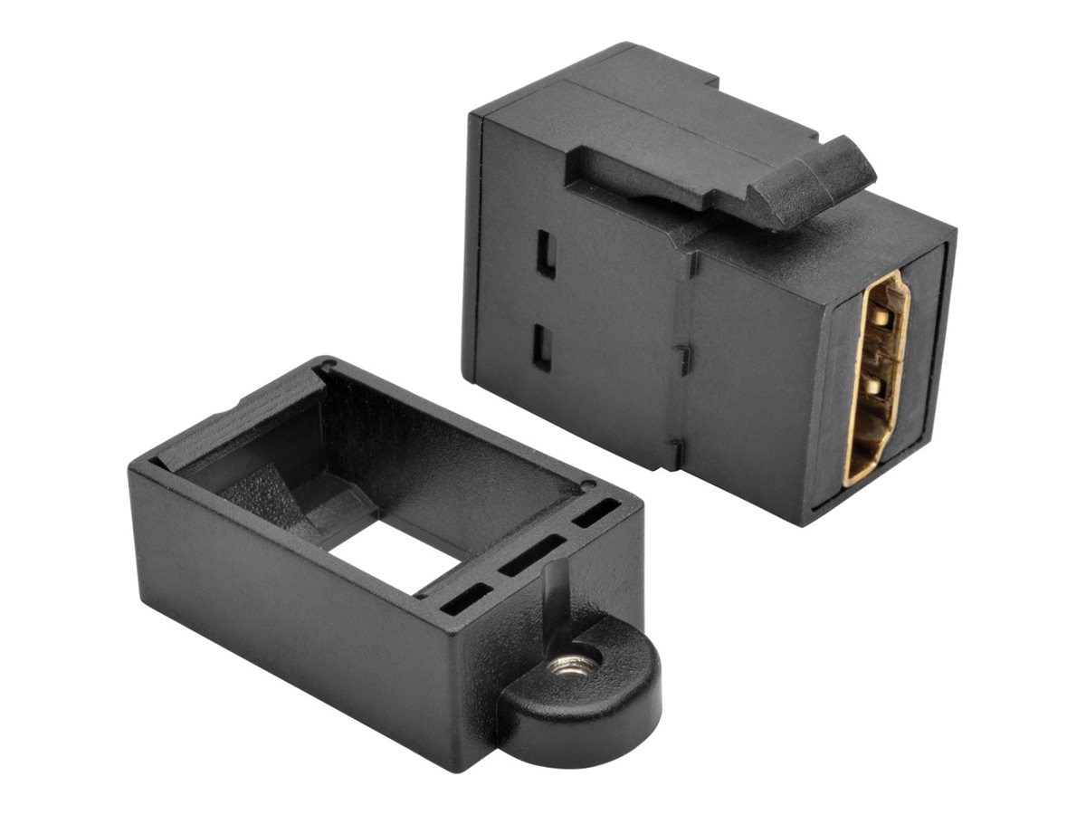 Tripp Lite HDMI Coupler Keystone Panel Mount F/F Black - HDMI cable with Ethernet