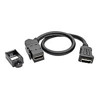 Tripp Lite 1ft HDMI Coupler Keystone Panel Mount Angled F/F Black 1' - HDMI cable with Ethernet - 1 ft