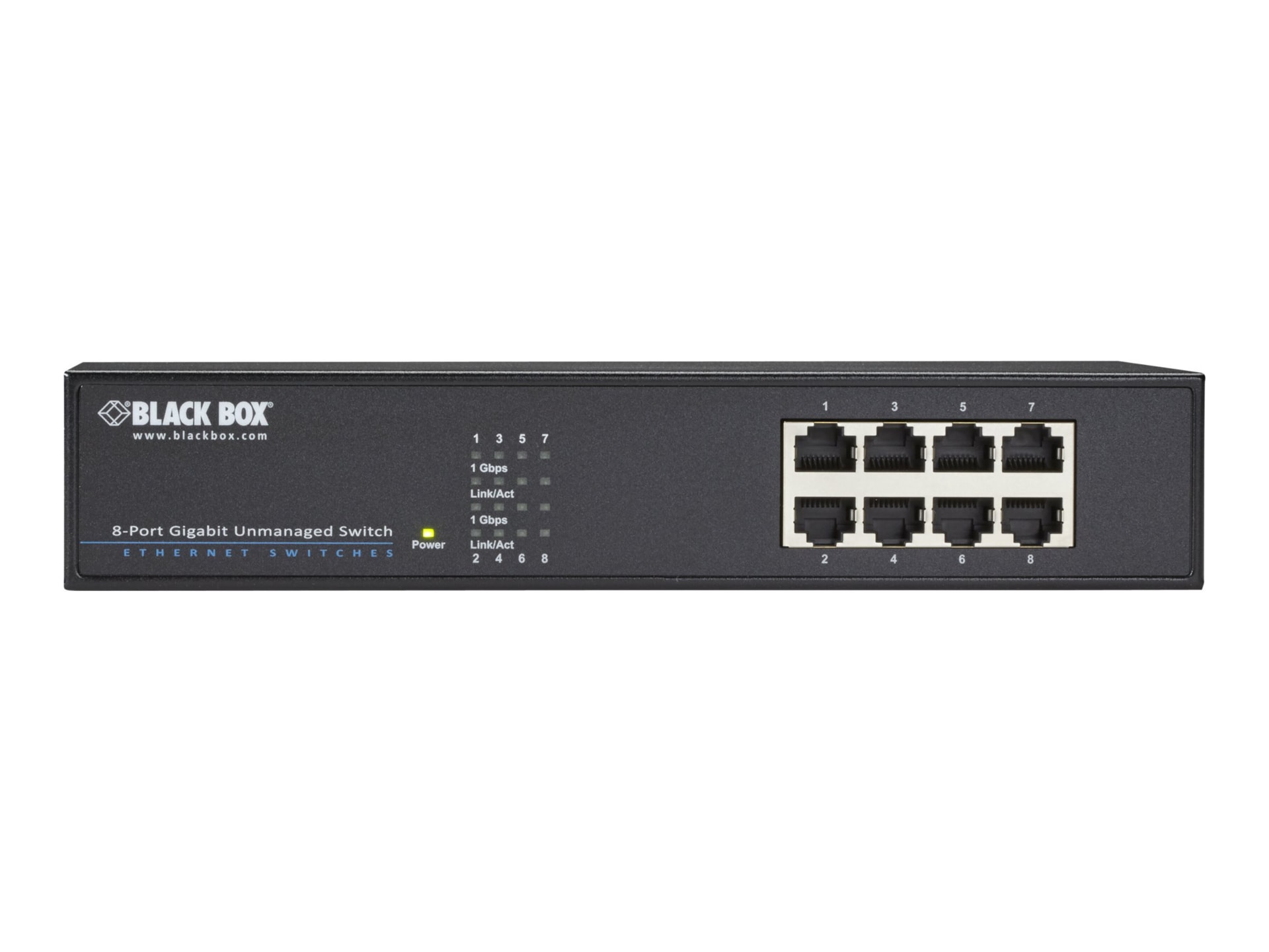 Black Box Gigabit Unmanaged Switch - switch - 8 ports - rack-mountable