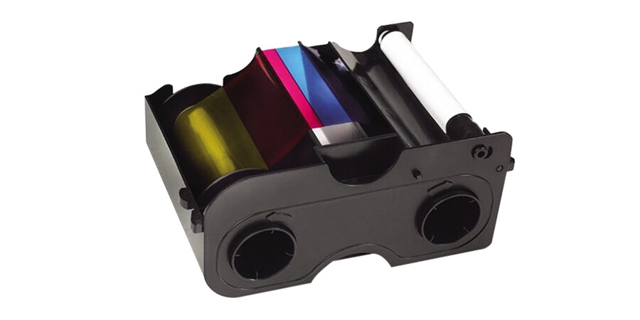 Fargo - 1 - black, yellow, cyan, magenta - print ribbon cassette with cleaning roller