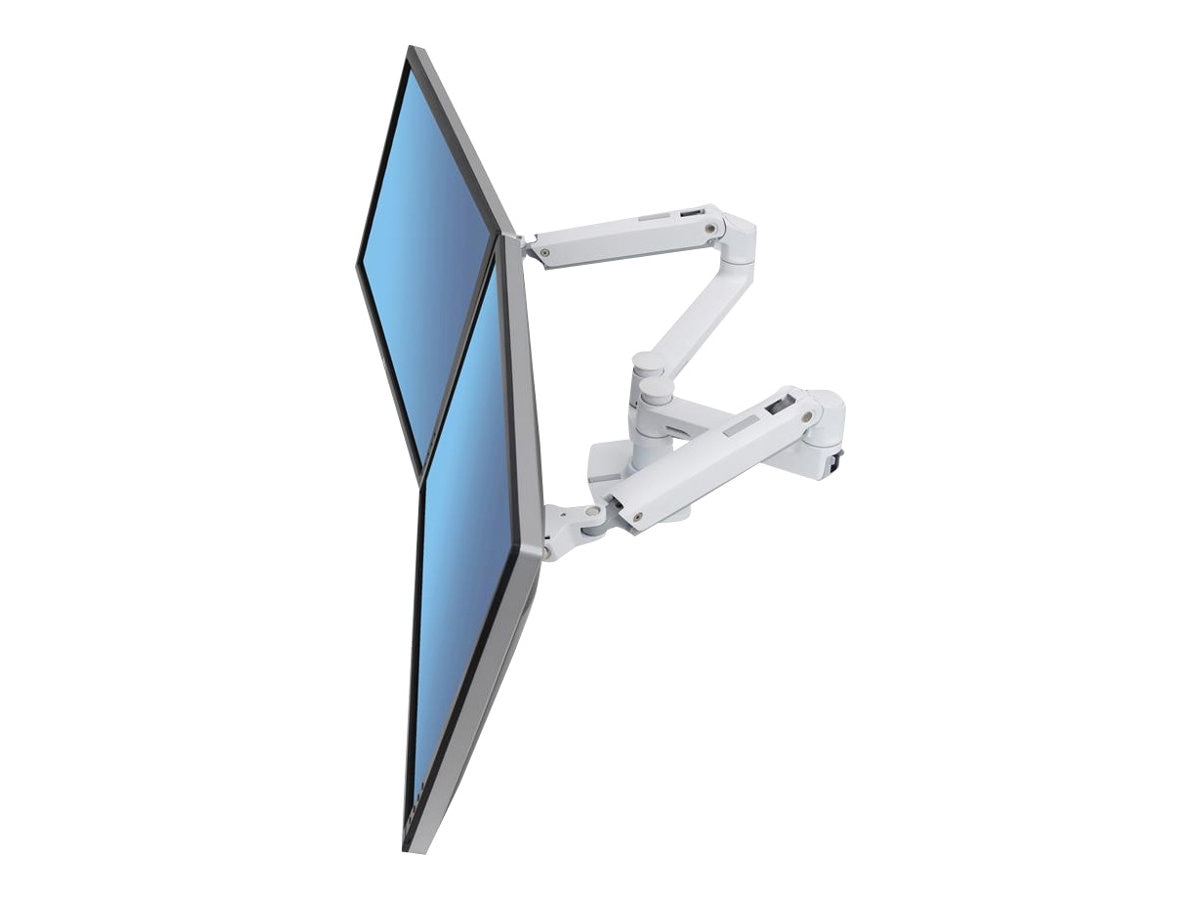 Ergotron LX Dual Side-by-Side Arm mounting kit - Patented Constant Force Technology - for 2 LCD displays - white