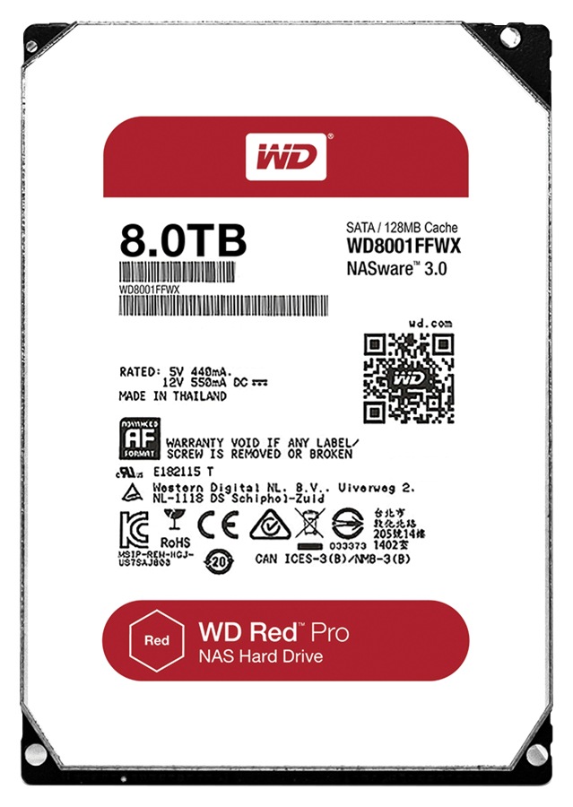 WD Red Pro NAS Hard Drive WD8001FFWX - hard drive - 8 TB - SATA 6Gb/s