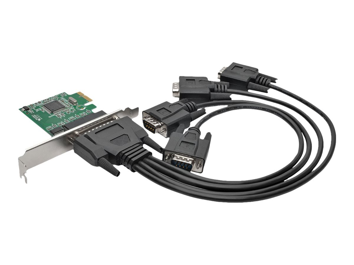Tripp Lite 4-Port DB9 (RS-232) Serial PCI Express (PCIe) Card with Breakout Cable - serial adapter - PCIe - RS-232 x 4