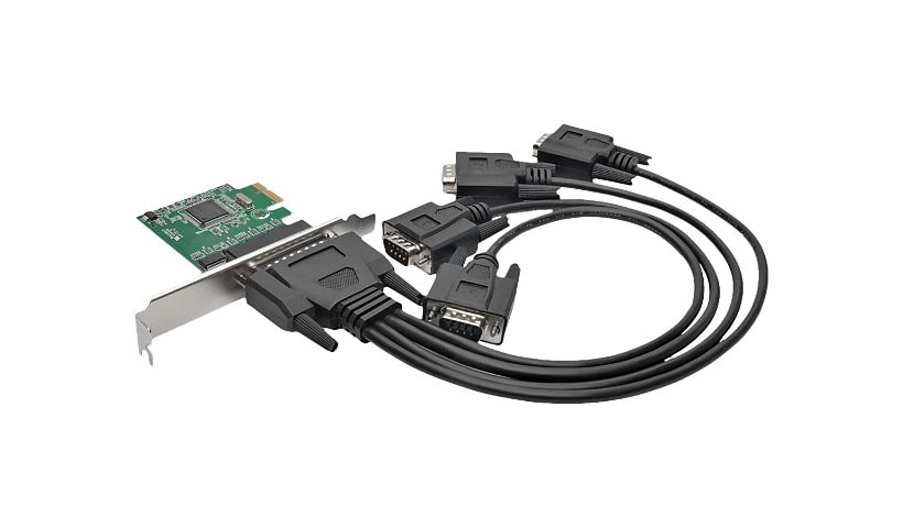 Tripp Lite 4-Port DB9 (RS-232) Serial PCI Express (PCIe) Card with Breakout Cable - serial adapter - PCIe - RS-232 x 4