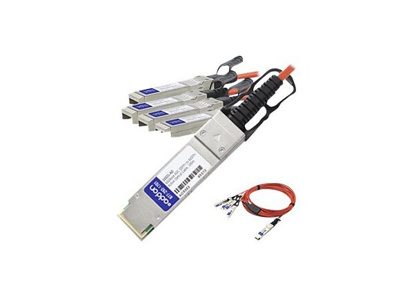 AddOn 2m Cisco Compatible QSFP+ Breakout AOC - network cable - 2 m