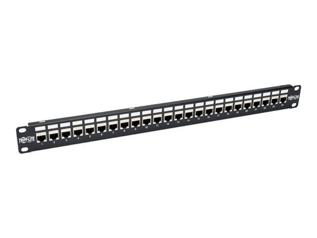 Tripp Lite 24-Port Cat6a Patch Panel Shielded Feedthrough Rackmount RJ45 1U  - patch panel - 1U - 19