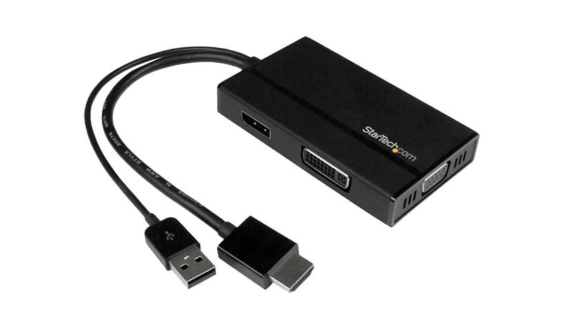 StarTech.com 3-in-1 HDMI Adapter - HDMI to DisplayPort, VGA or DVI - Active