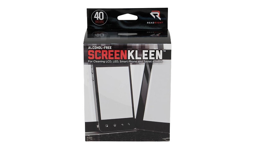 Read Right Alcohol-Free ScreenKleen - cleaning wipes for LCD display, cellu