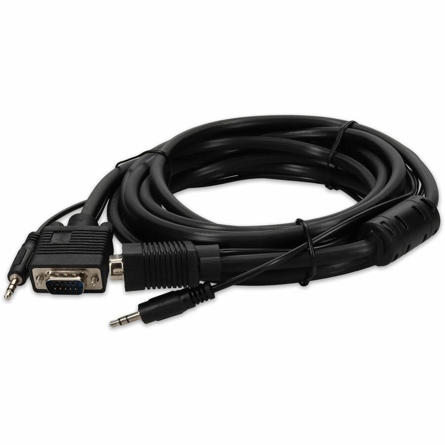 Proline 15ft VGA Male to VGA Male Black Cable Which Includes 3.5mm Audio Port For Resolution Up to 1920x1200 (WUXGA)