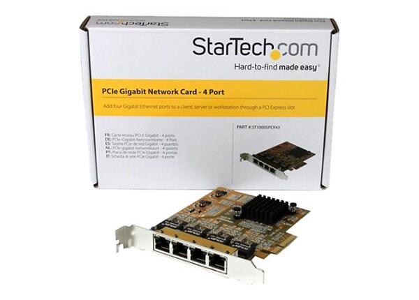 StarTech.com 4-Port PCIe Gigabit Network Adapter Card - network adapter