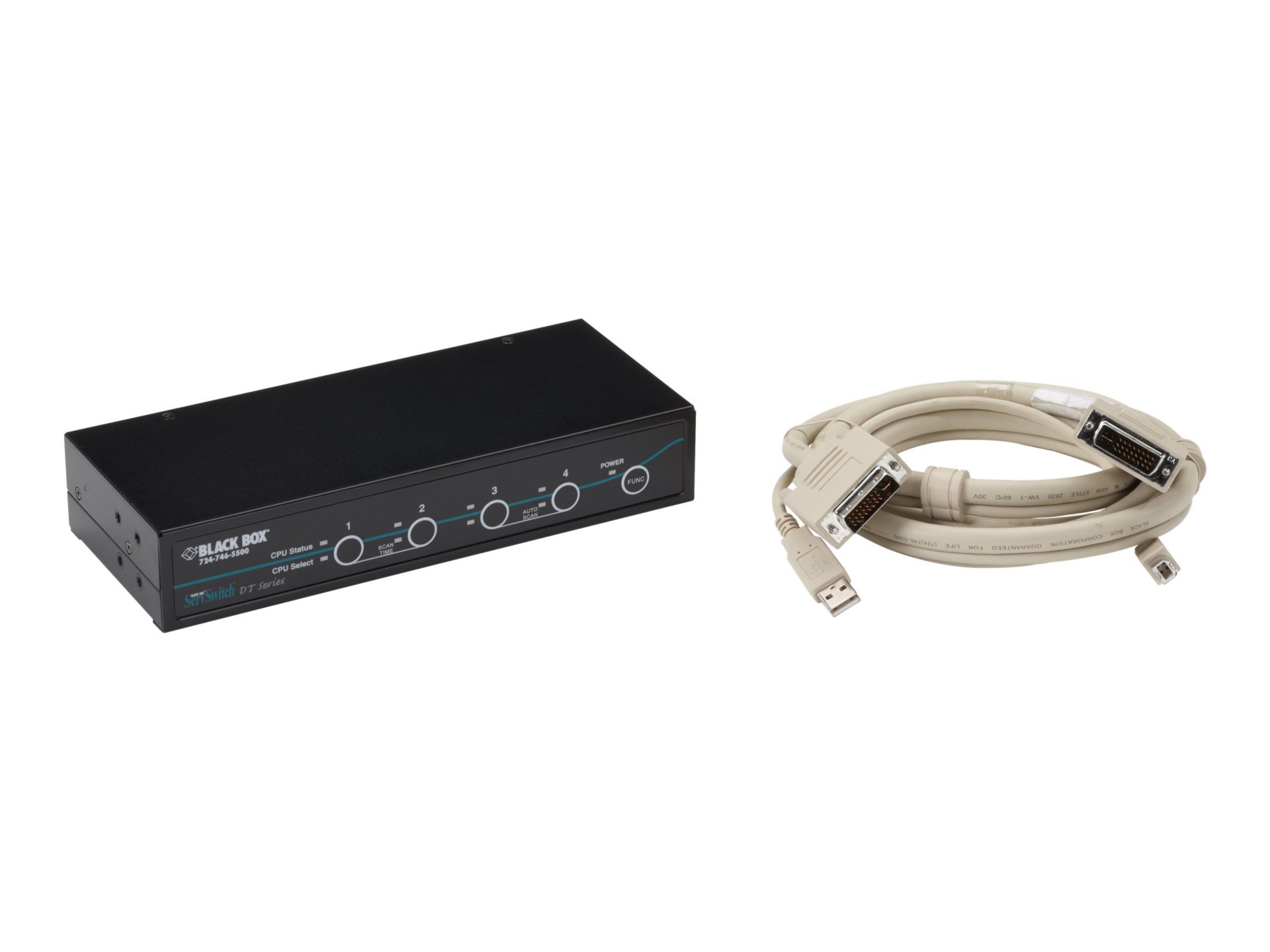 Black Box ServSwitch DT with USB 2.0 Transparent Kit - KVM / audio / USB switch - 4 ports