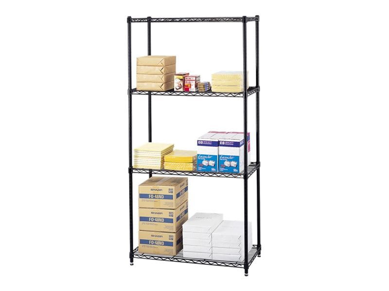 Safco Commercial - shelf rack - 4 shelves - black