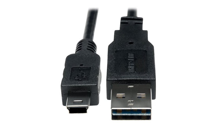 Tripp Lite 1ft USB 2.0 Universal Reversible Cable A to 5Pin Mini-B M/M 1'