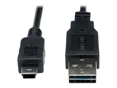 Eaton Tripp Lite Series Universal Reversible USB 2.0 Converter Adapter Cable (Reversible A to 5Pin Mini B M/M), 3 ft.