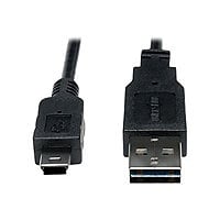 Eaton Tripp Lite Series Universal Reversible USB 2.0 Converter Adapter Cable (Reversible A to 5Pin Mini B M/M), 3 ft.