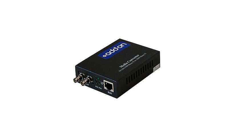 AddOn 1Gbs 1 RJ-45 to 1 ST Media Converter - convertisseur de média à fibre optique - GigE