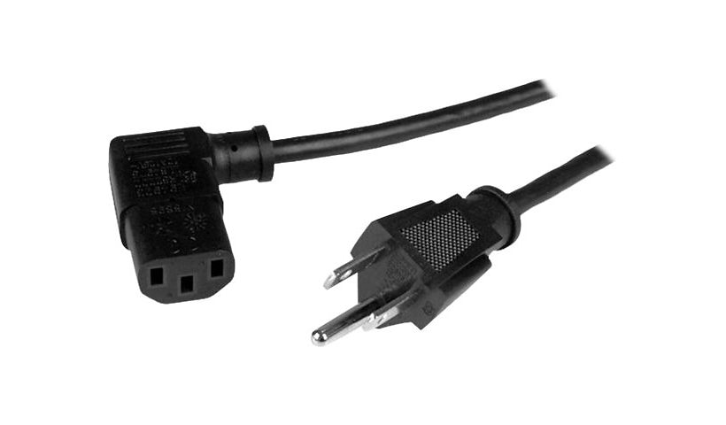 StarTech.com 3ft (1m )Computer Power Cord, NEMA 5-15P to Right Angle C13, 10A 125V, 18AWG, Replacement AC Power Cord,
