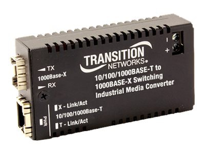 Transition Networks Hardened Mini 10/100/1000 Bridging - fiber media converter - 10Mb LAN, 100Mb LAN, GigE