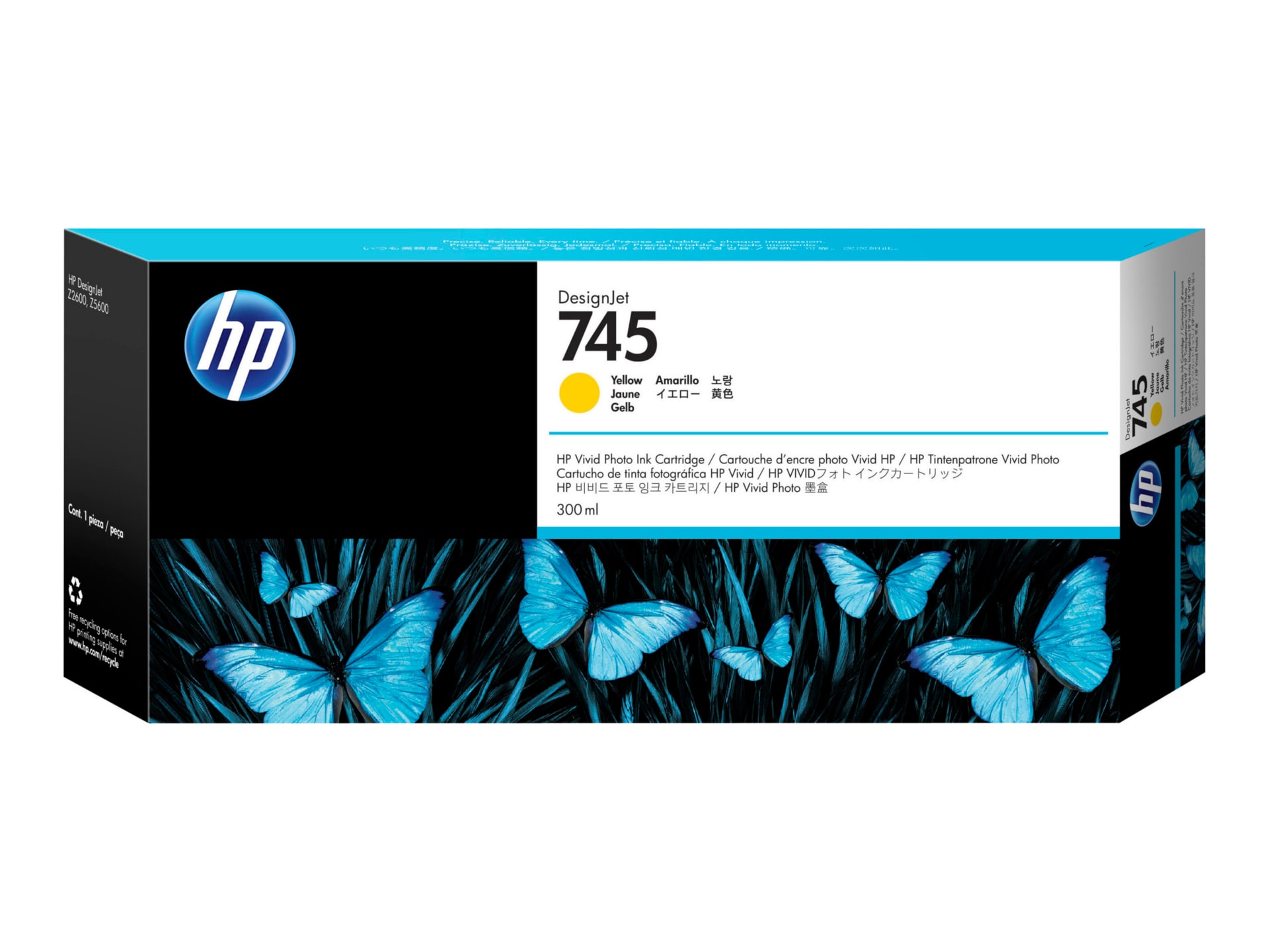HP 745, (F9K02A) Yellow Original Ink Cartridge