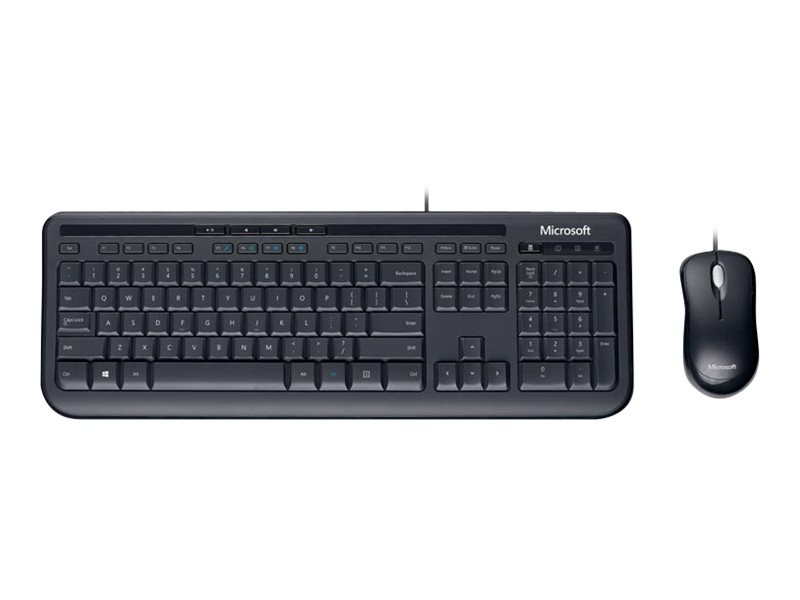 Microsoft Wired Desktop 600 for Business - keyboard and mouse set - US - black