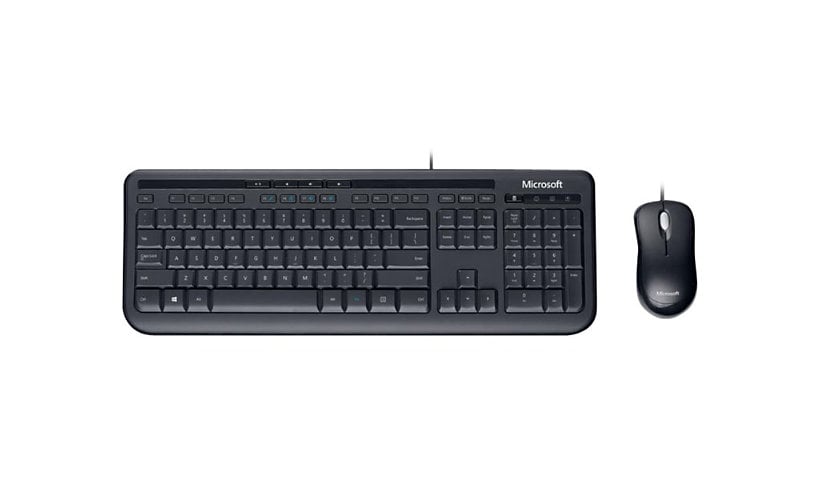 Microsoft Wired Desktop 600 for Business - keyboard and mouse set - US - black
