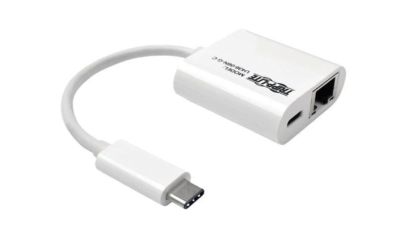Tripp Lite USB-C to Gigabit Ethernet Network Adapter w/ USB-C Charging Port - network adapter - USB-C 3.1 - Gigabit