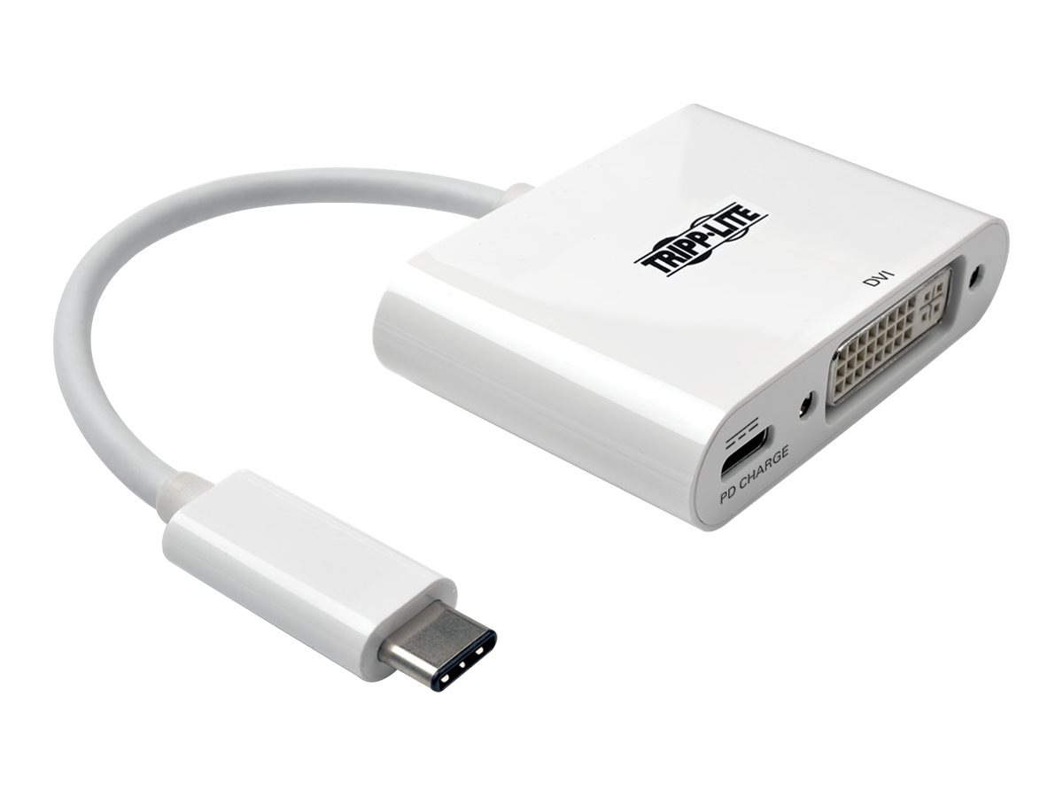 Tripp Lite USB C to DVI Video Adapter Converter w/ USB-C PD Charging, USB Type C to DVI, USB-C to DVI, USB Type-C to DVI