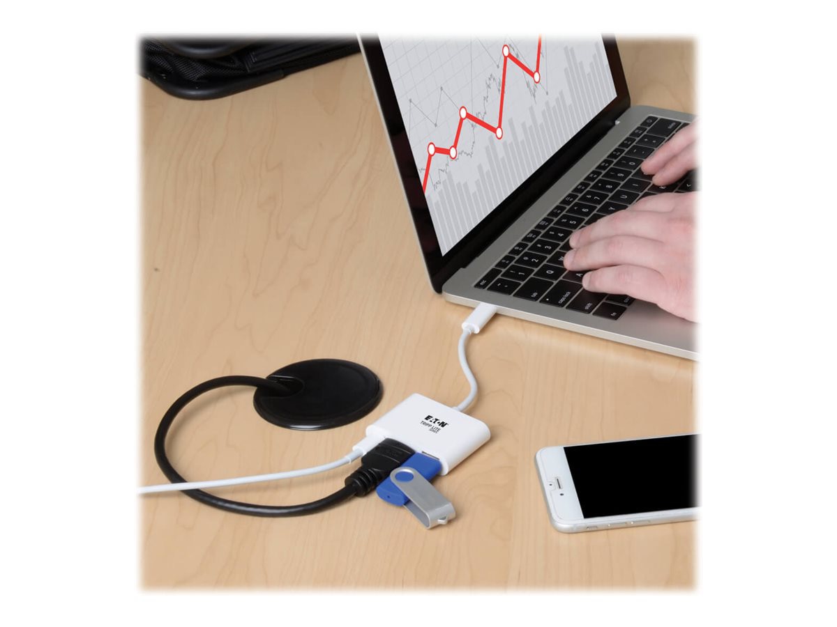 Thumbnail 6 of 12 for Eaton Tripp Lite Series USB C to HDMI Multiport Video Adapter Converter 4K x 2K w/ USB-A Hub, & USB-C PD Charging,