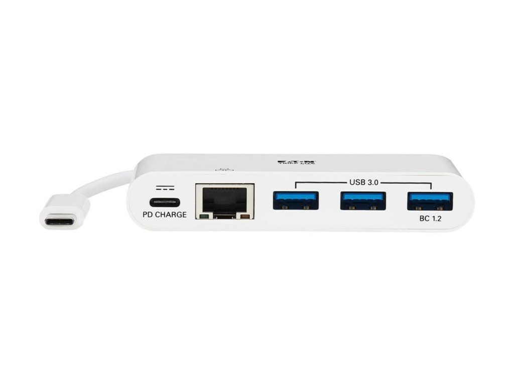 Tripp Lite 3-Port USB-C Hub with Gigabit Ethernet and USB-C Charging