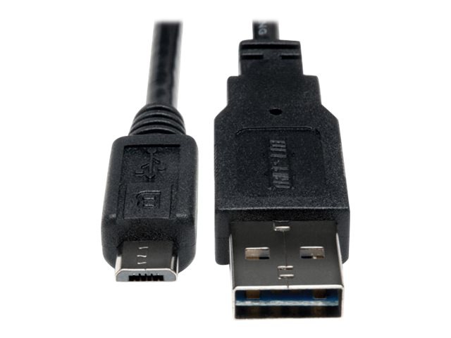Eaton Tripp Lite Series Universal Reversible USB 2.0 Cable (Reversible A to 5Pin Micro B M/M), 6-in. (15.24 cm) - USB