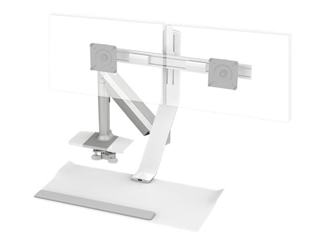 Humanscale QuickStand Lite - mounting kit - for 2 LCD displays / keyboard - silver with white trim