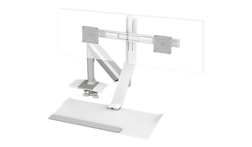 Humanscale QuickStand Lite - mounting kit - for 2 LCD displays / keyboard - silver with white trim