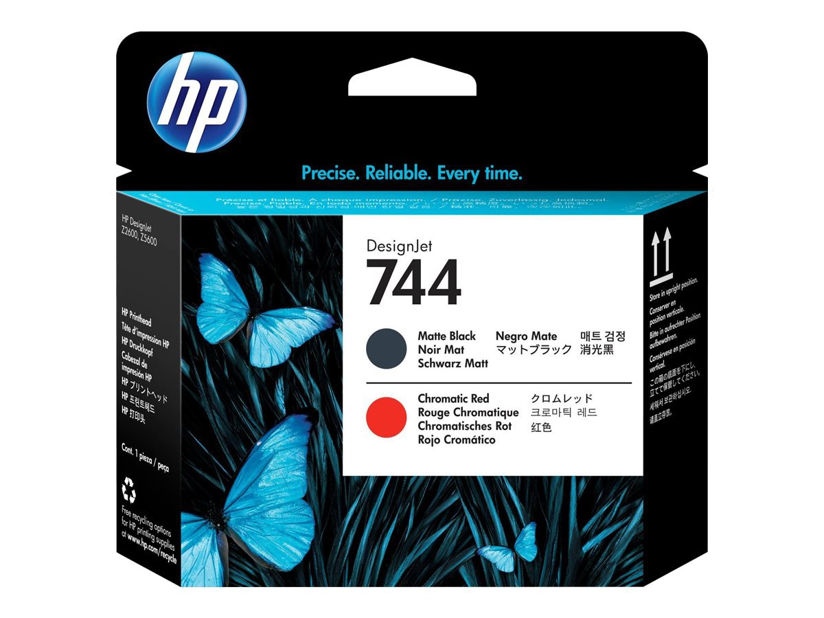 HP 744 Original Inkjet Printhead - Matte Black, Chromatic Red - 1 Pack