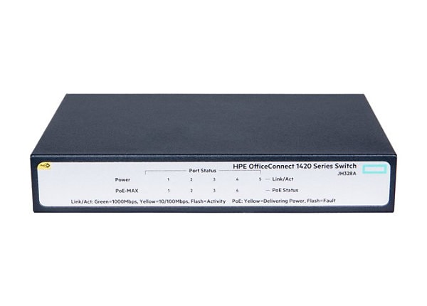 HPE OfficeConnect 1420 5G PoE+ - switch - 5 ports - unmanaged - desktop