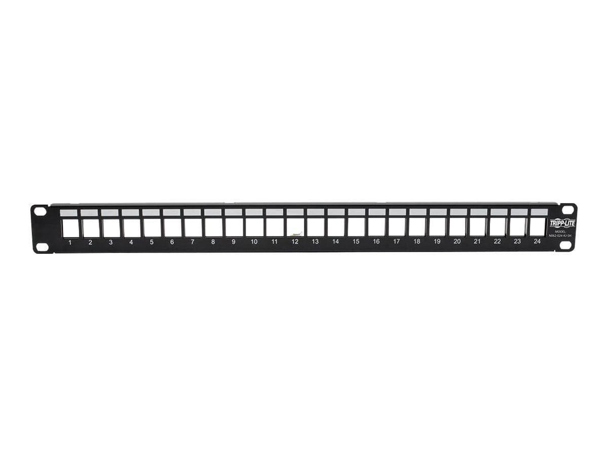 Shielded Patch Panel, 24 Port, 1U, Blank Modular