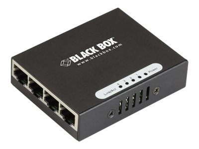 Black Box 4 Port Gigabit Autosensing Ethernet Switch, AC or USB Powered