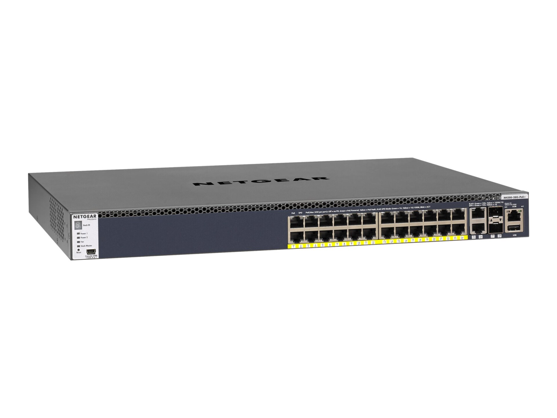Netgear M4300 24x1G PoE+ Stackable Managed Switch with 2x10GBASE-T and 2xSFP+ (1;000W PSU)