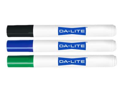 Da-Lite Dry Erase Markers - 3 Pack