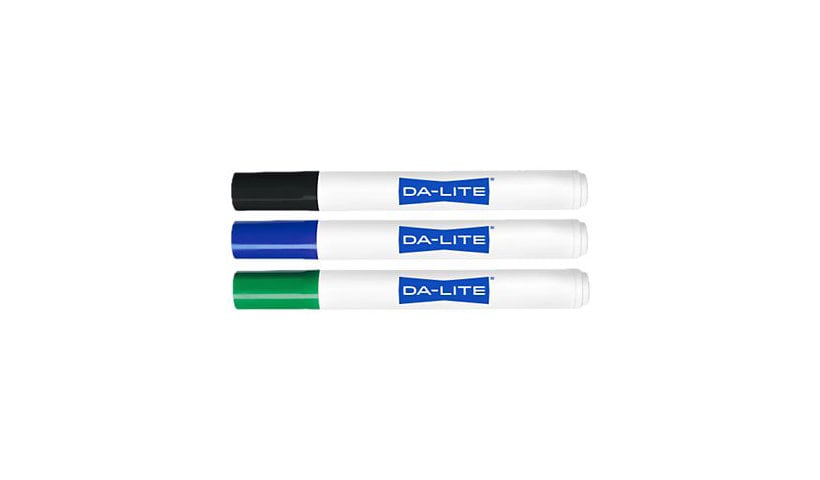 Da-Lite Dry Erase Markers - 3-pack