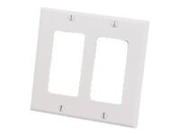 C2G Two Decorative Style Cutout Double Gang Wall Plate - Ivory - mounting p