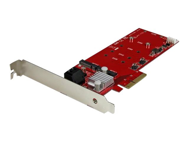 StarTech.com 2x M.2 NGFF SSD RAID Controller Card + 2x SATA III Ports PCIe