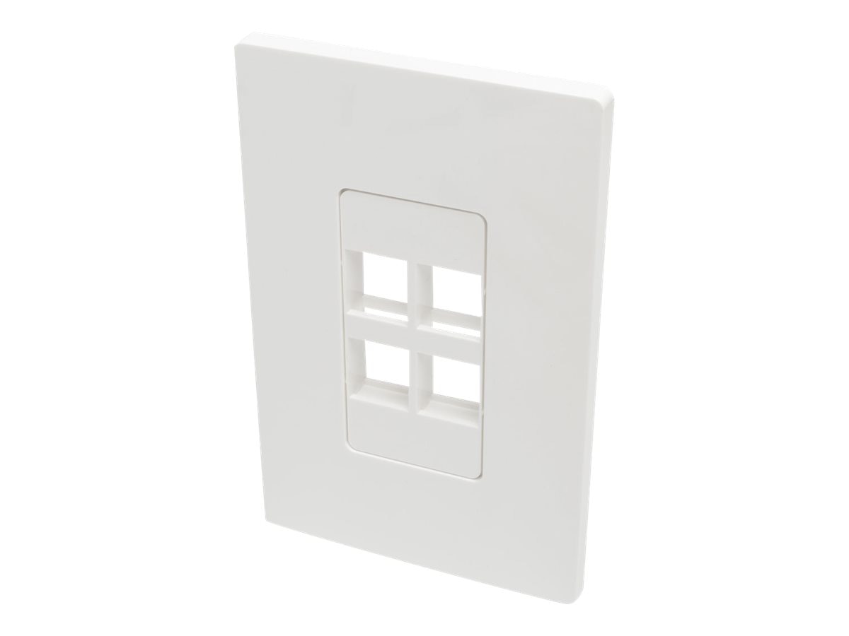 Eaton Tripp Lite Series Single-Gang 4-Port Wall Plate Keystone Cat5/6 USB HDMI Dport RCA - faceplate - TAA Compliant