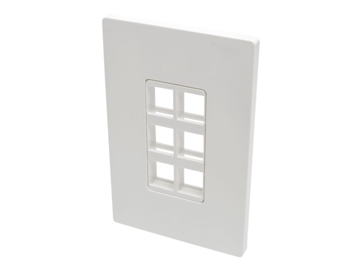 Tripp Lite Single-Gang 6-Port Wall Plate Keystone Cat5/Cat6 USB HDMI Dport RCA - faceplate - TAA Compliant