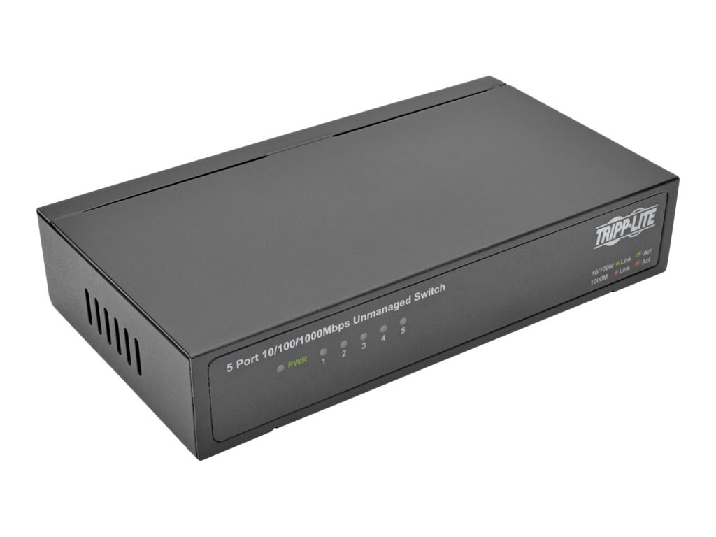 Tripp Lite 5-Port Gigabit Ethernet Switch Desktop Metal Unmanaged Switch - switch - 5 ports - unmanaged