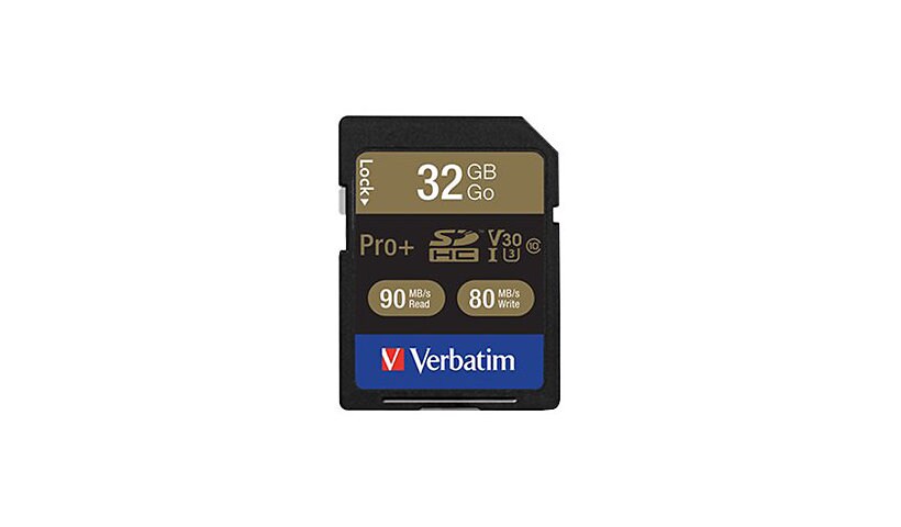 Verbatim PRO+ - flash memory card - 32 GB - SDHC UHS-I