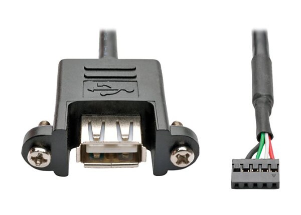 Tripp Lite USB 2.0 Panel Mount Cable 5 Pin Motherboard IDC USB-A F/F - USB panel - 30 cm