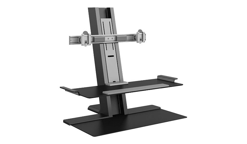 Humanscale QuickStand - stand - for 2 LCD displays / keyboard - black with