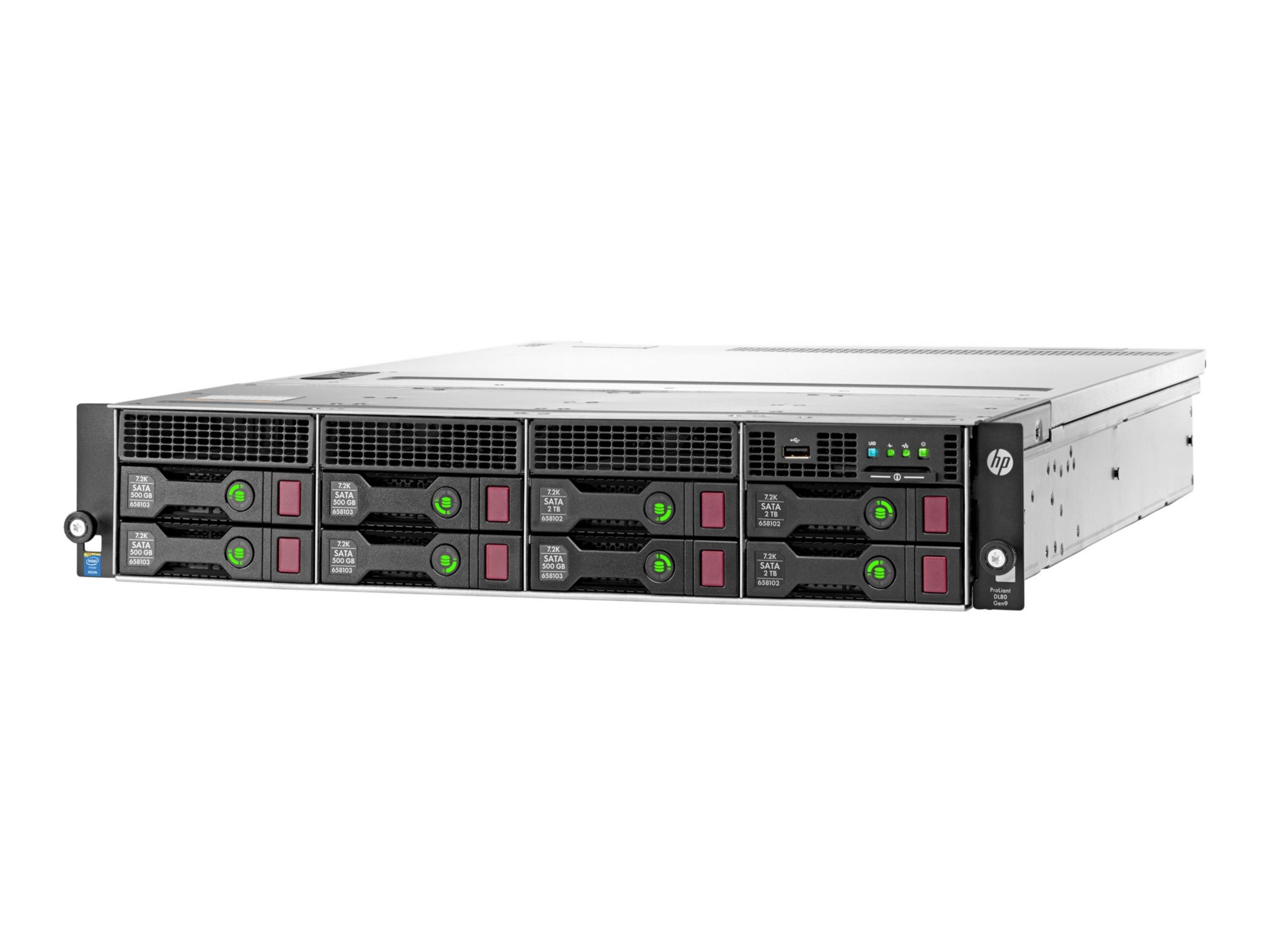 HPE ProLiant DL80 Gen9 Entry - rack-mountable - Xeon E5-2603V4 1.7 GHz - 8 GB - 0 GB
