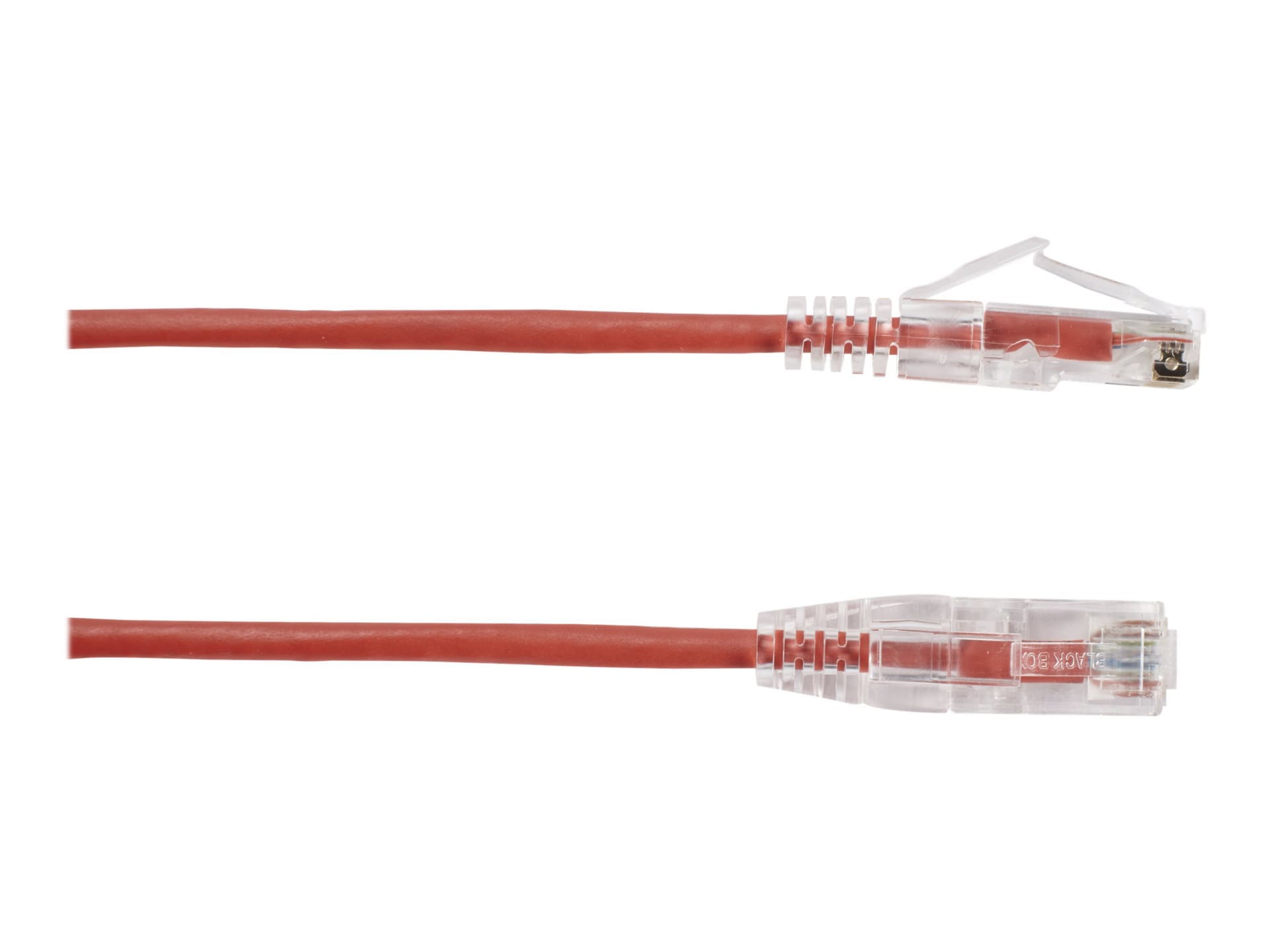 Black Box 10ft Slim-Net CAT6 Red 28AWG 250Mhz UTP Snagless Patch Cable, 10'