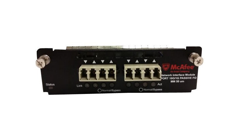 McAfee 4-port 10/1 Gigabit MM 50 micron with internal fail-open interface m